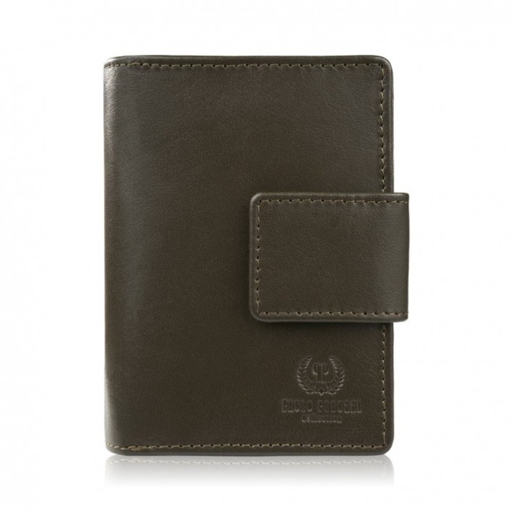Portofel din piele pentru femei Medium Verde inchis cu securitate Rfid Paolo Peruzzi Al-04-Gb