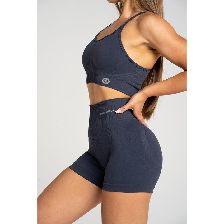 Pantaloni scurti push up 2.0 Gym Glamour, Albastru, Albastru