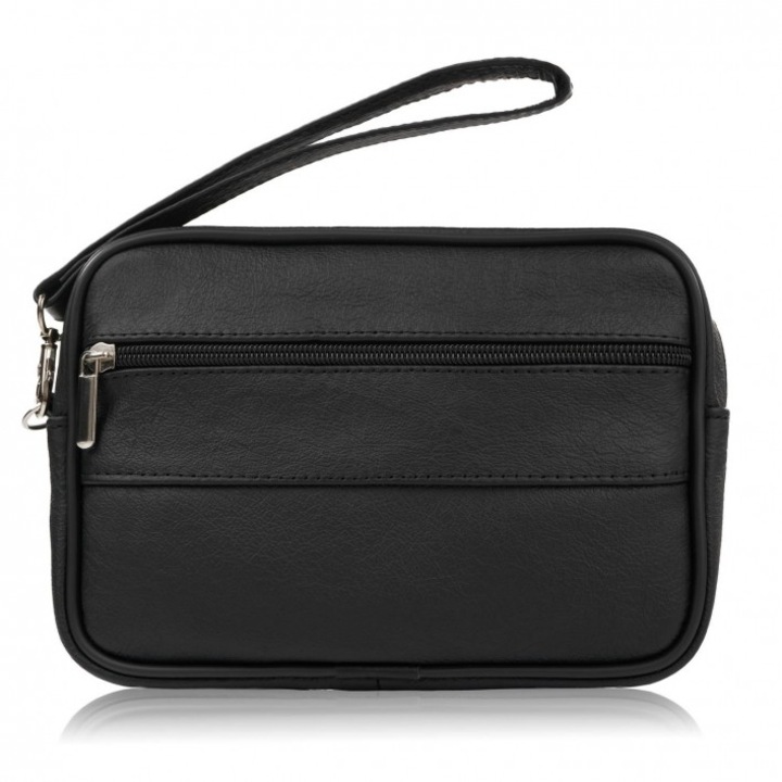 Чанта за мъже, Abruzzo, Естествена кожа, Черна