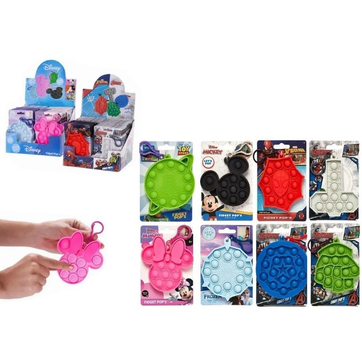 Breloc Fidget Pop mix Disney, Pro Kids, 14,5x9,5cm, vegyes design