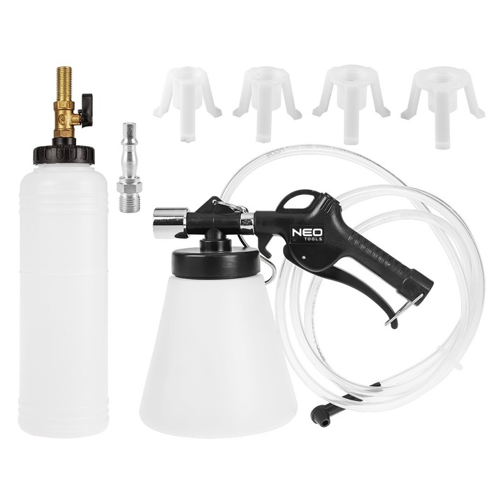 Set unelte pentru schimbarea lichidului de frana NEO Tools, material plastic, 90-120 psi
