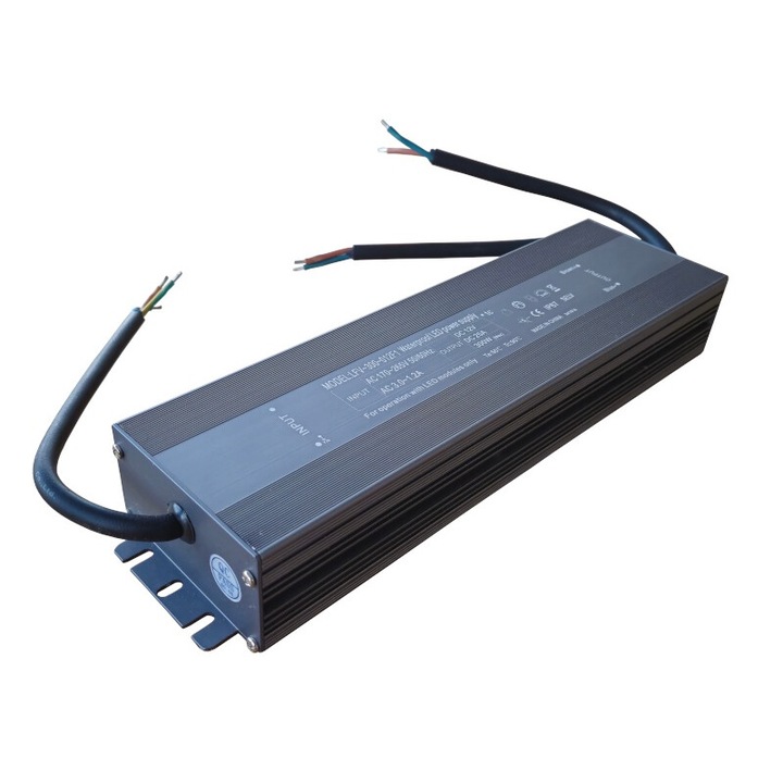 Sursa de alimentare pentru banda led, waterproof, 300W, 12V, IP67, 27.5 x 7.5 x 4 cm