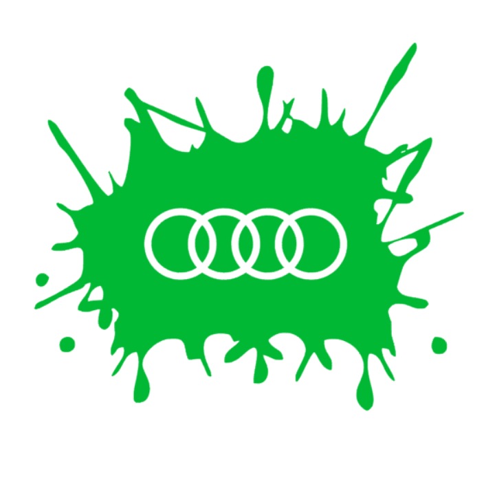 Sticker pata cu sigla Audi, verde, 30cm