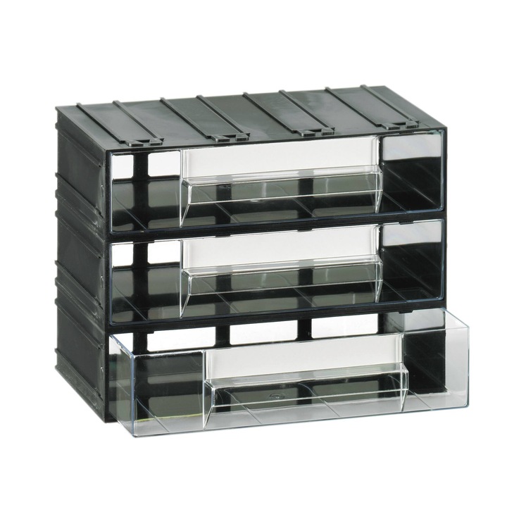 3 átlátszó fiókos tároló doboz T/D, 225mmx133mmx169mm