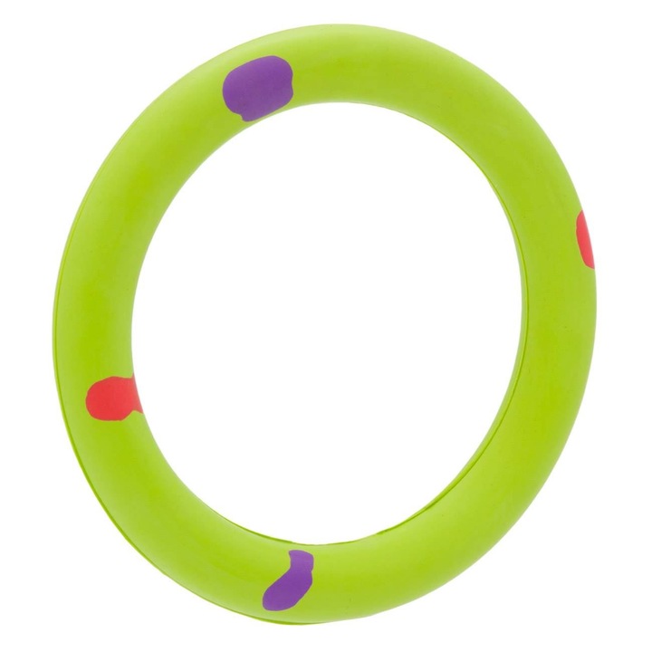 Kutyajáték, zöld gyűrűs modell, gumiból, 16 cm