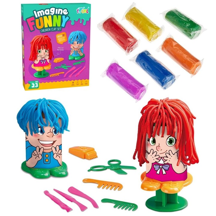 Masa plastilina pentru frizuri cu accesorii, Trifox, 200x160mm