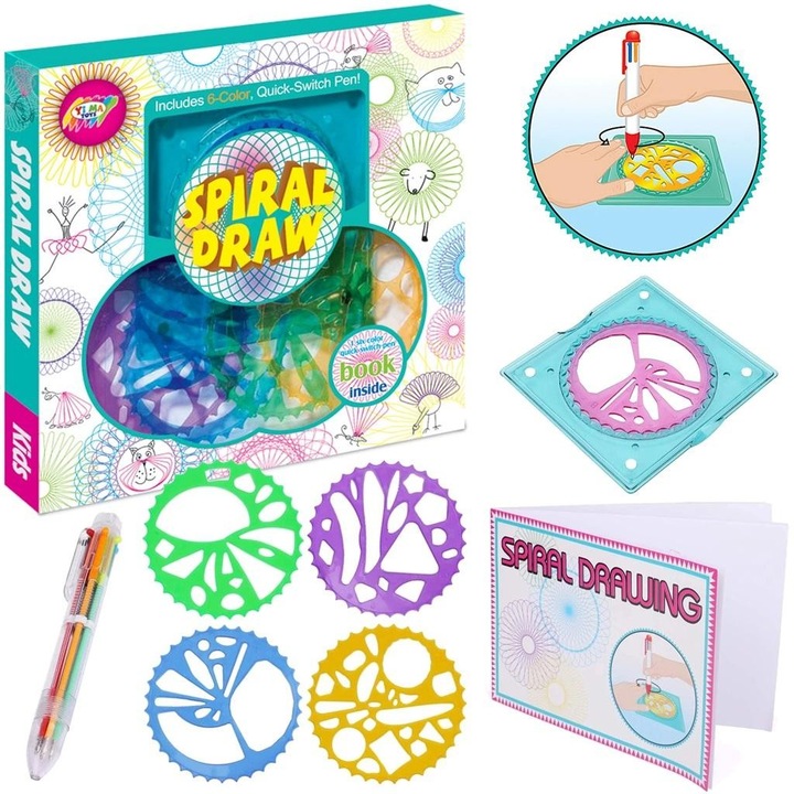 Set sabloane de desenat mandala Trifox, 240x240 mm, colorat