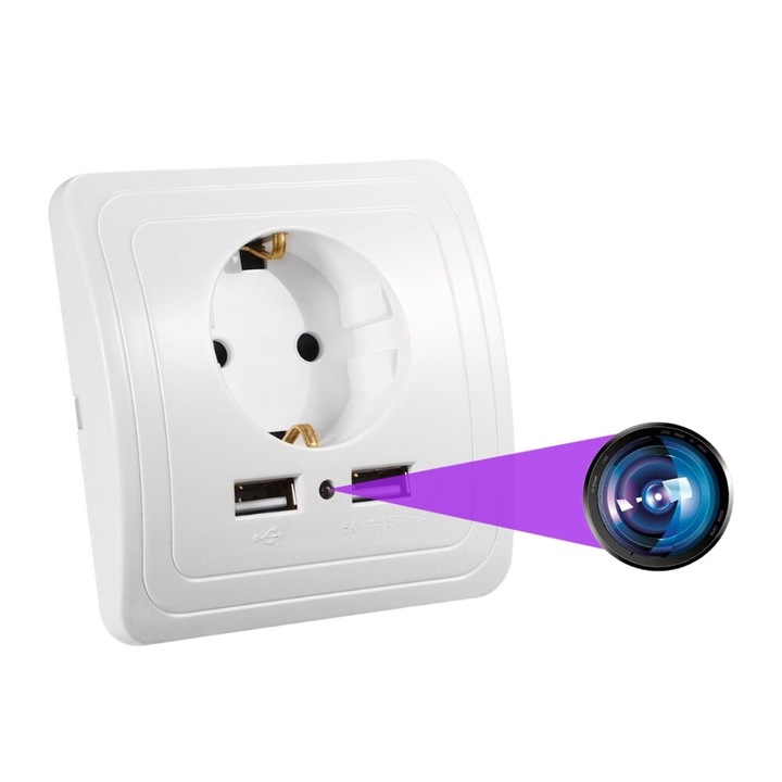 Шпионска камера, TSS-PEU3W скрита в контакт, WIFI, Full HD, 5MP, аудио-видео запис, детекция на движение, с приложение на живо