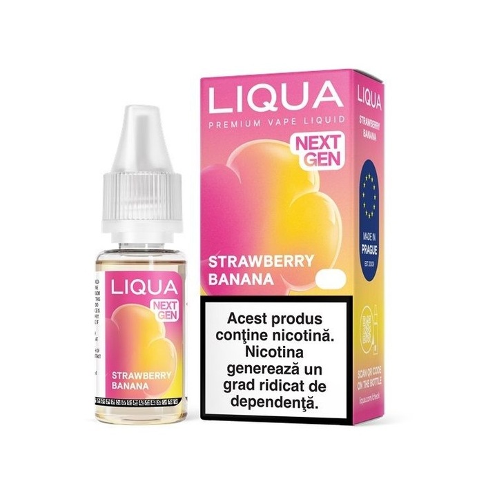 Lichid Tigara Electronica Liqua Nextgen - Strawberry Banana, 10ml, 6mg/ml