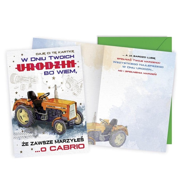 Felicitare V Urodziny, Kukartka, 146x206 mm, folie, decorata cu aur