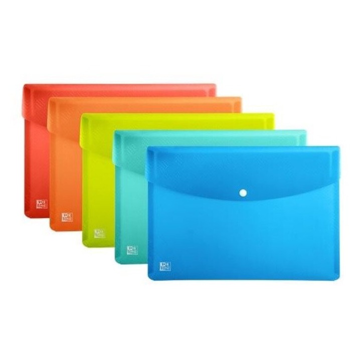 Set plicuri A5, Oxford, multicolor, PP, 5 buc
