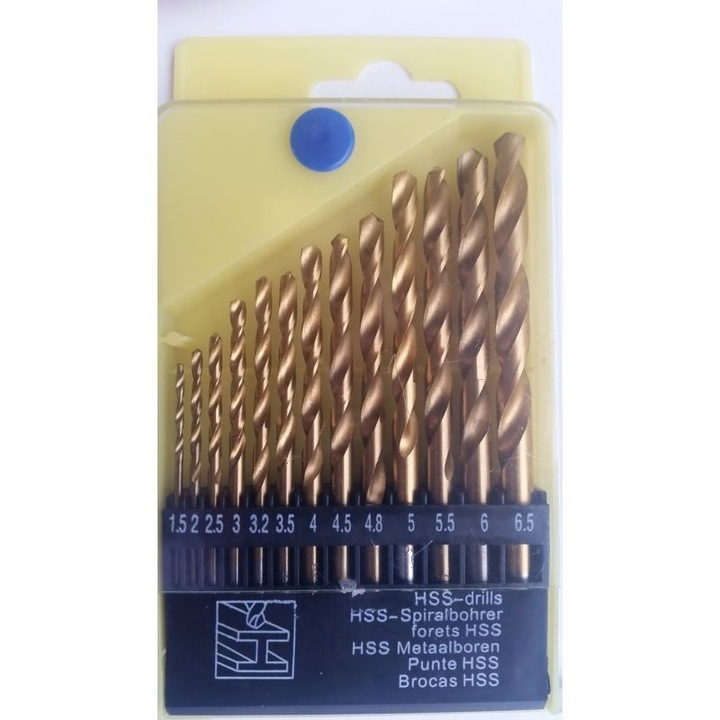 Set burghie metalice 1.5-6.5mm HSS 13 bucati Beast