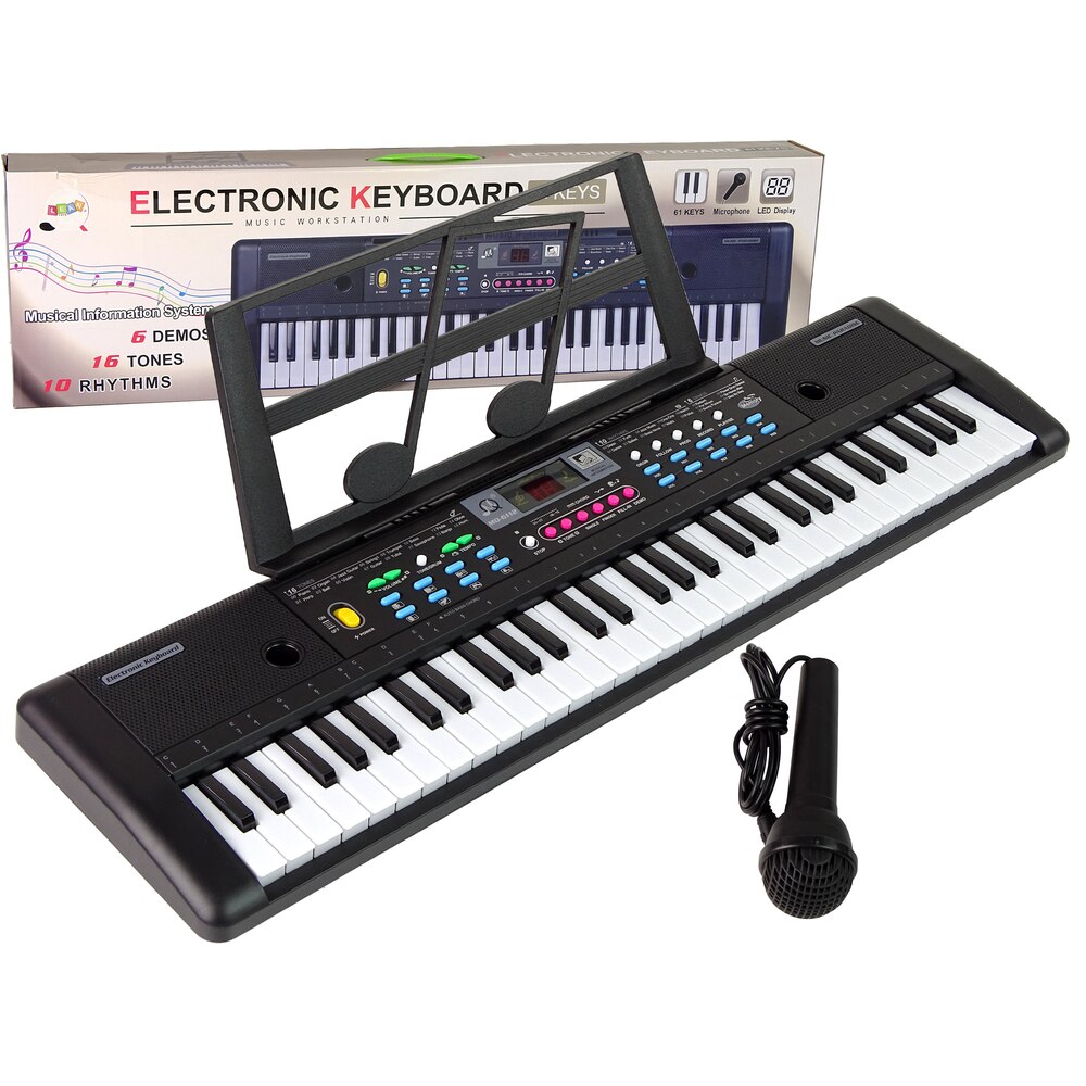 Keyboard muzical de jucarie LEAN TOYS MQ-6112, 61 clape, microfon