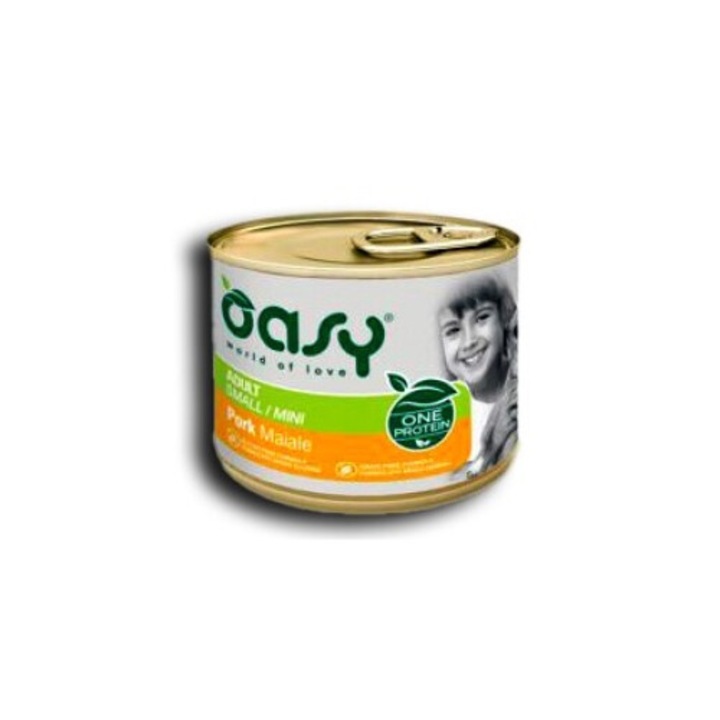 Nedves táp kutyáknak Oasy One Protein, sertéshús, 200g, gluténmentes, nagyon kicsi, felnőtt