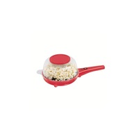 Aparat de pop-corn 3 in 1 DomoClip DOM350, ø19 cm, Buton ON/OF, Picioare anti-alunecare , Rosu