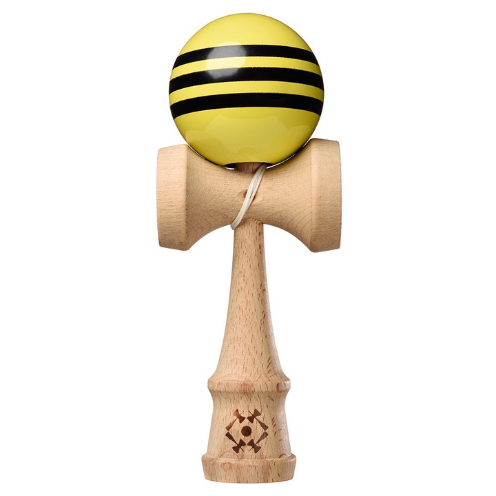 Комплект умения Kendama Tribute Triple Stripe - жълто с черни ивици