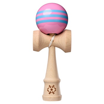 Joc de indemanare Kendama Tribute Triple Stripe - Pink w/ Light Blue Stripes Joc de indemanare Kendama Tribute Triple Stripe - Pink w/ Light Blue Stripes