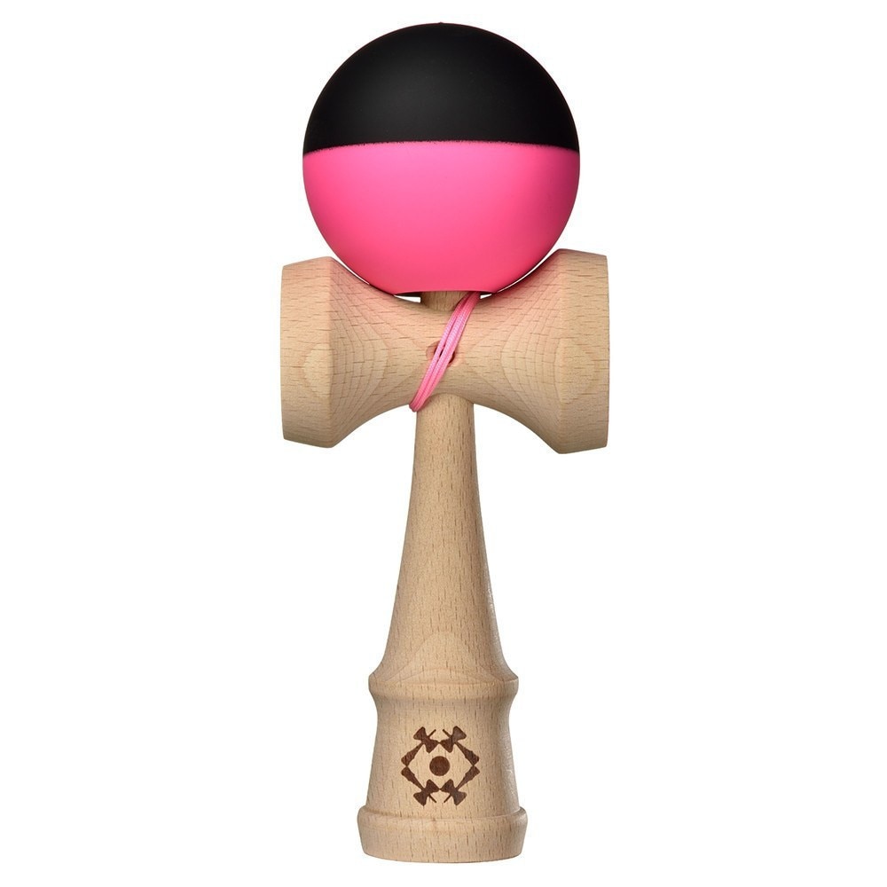 Joc de indemanare Kendama Tribute Half Split- Neon Pink and Black - SILK MATTE