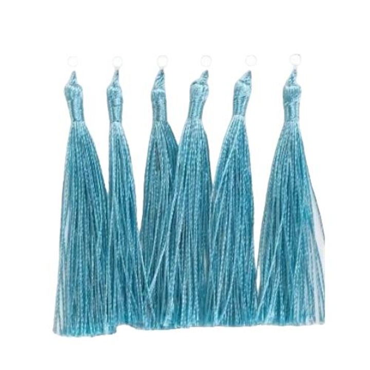 6 db-os díszes bojt szett, Brewis, 8 cm, világoskék