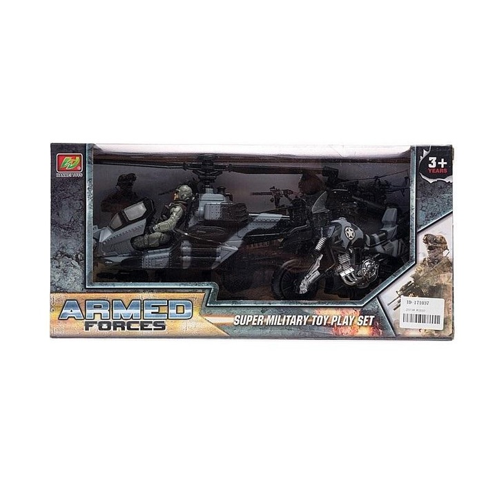 Set de masinute militare cu soldat, ADAR, 33x16x12cm