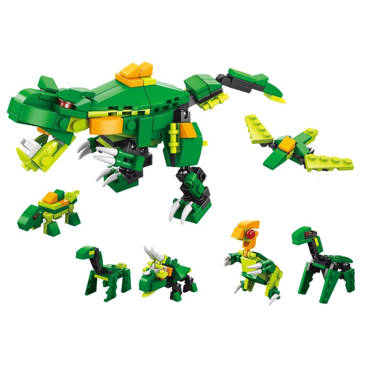 Конструктор Динозаври, LEAN TOYS, зелен, 21x15x5см