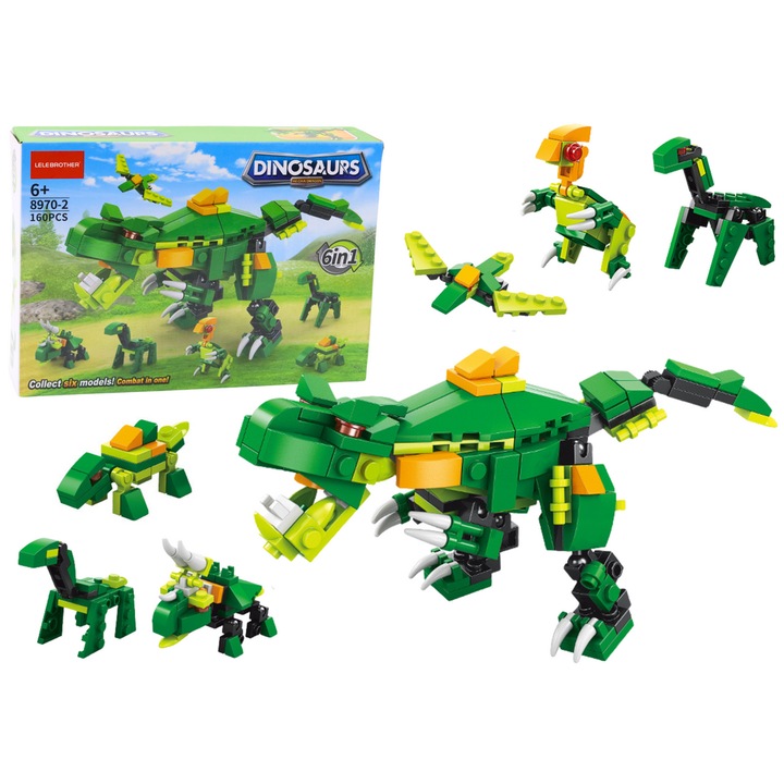 Конструктор Динозаври, LEAN TOYS, зелен, 21x15x5см