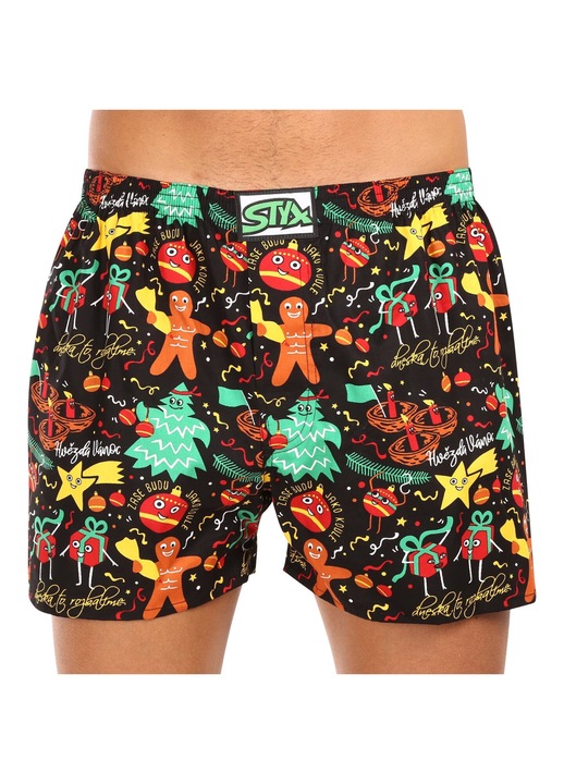 Pantaloni scurti barbati Styx, bumbac, cu logo, multicolor, 5XL INTL