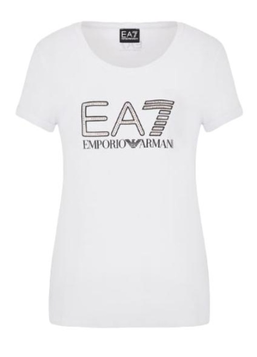 Női póló 3HTT30, Emporio Armani EA7, pamut/elasztán, fehér, XS INTL