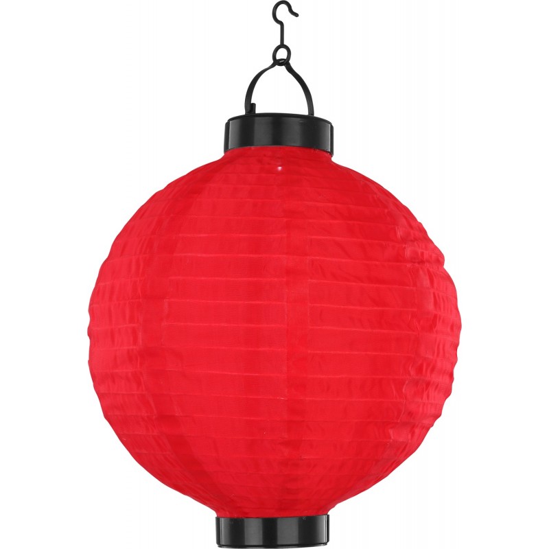 Lampion solar LED, Globo Lighting, IP44, baterie AA 1.2V, diametru 25 cm, rosu