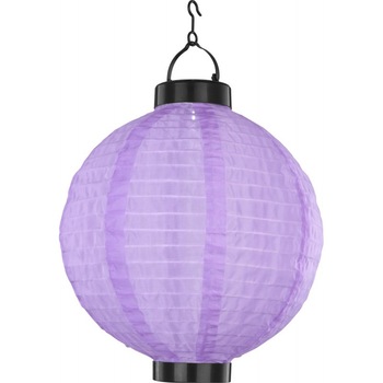 Lampion solar LED, Globo Lighting, IP44, baterie AA 1.2V, diametru 25 cm, mov Lampion solar LED, Globo Lighting, IP44, baterie AA 1.2V, diametru 25 cm, mov
