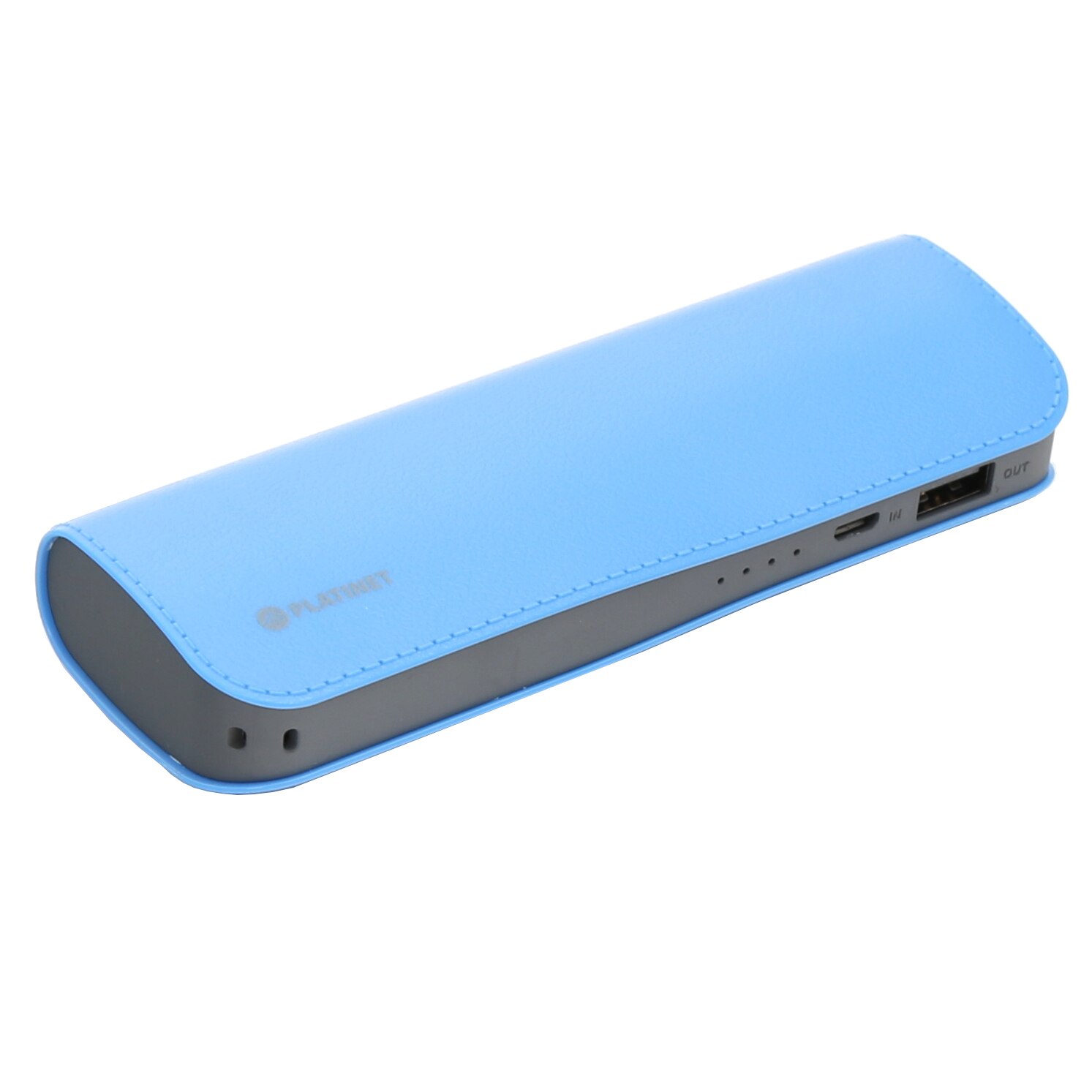 Acumulator extern Platinet, 7200 mAh, Cablu microUSB, Piele, Blue