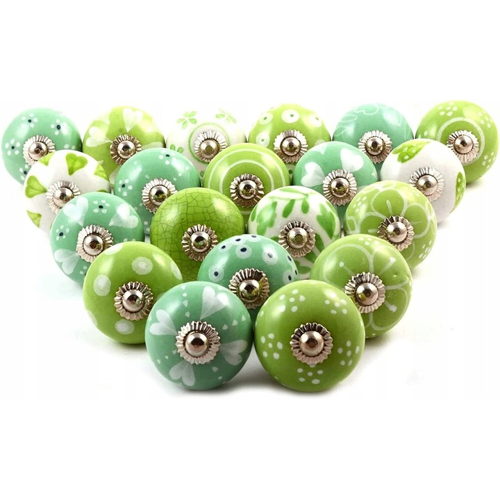 Set 20 manere ceramice, Luka, multicolor, 4x4x4 cm