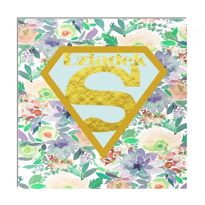 Karnet KW Super Dziadek, Henry, 15x15cm, set cu envelopa