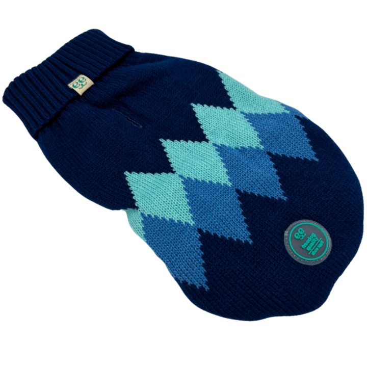 Pulover pentru caini Freedog Jersey Blue Rhombus, Multicolor, 40cm