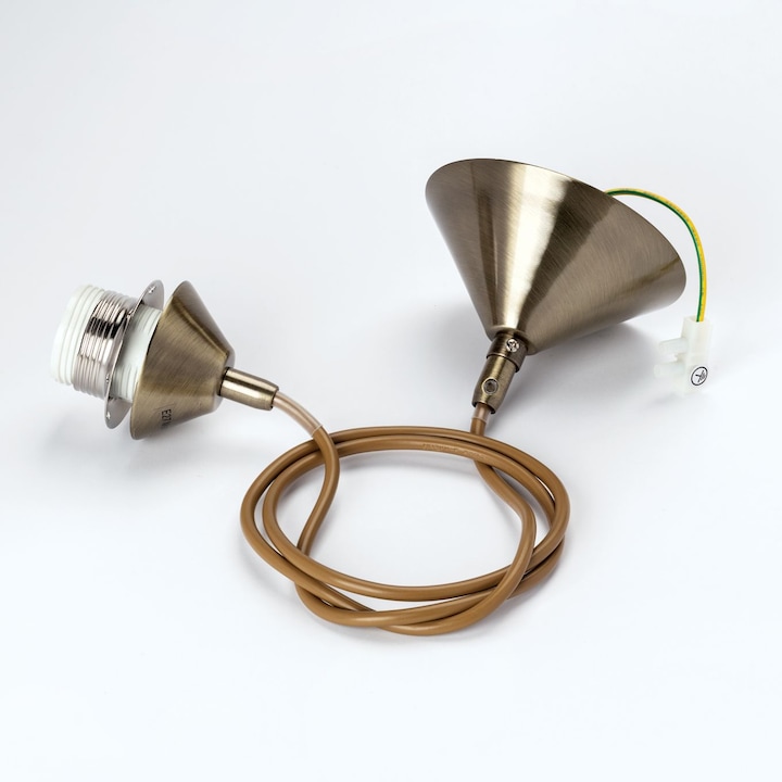 Пендел без абажур, E27, височина 110 см, кабел за окачване 2x0,75, метална основа, античен патиниран месинг ORION Aufh. 6-1525 Патина (1xE27)