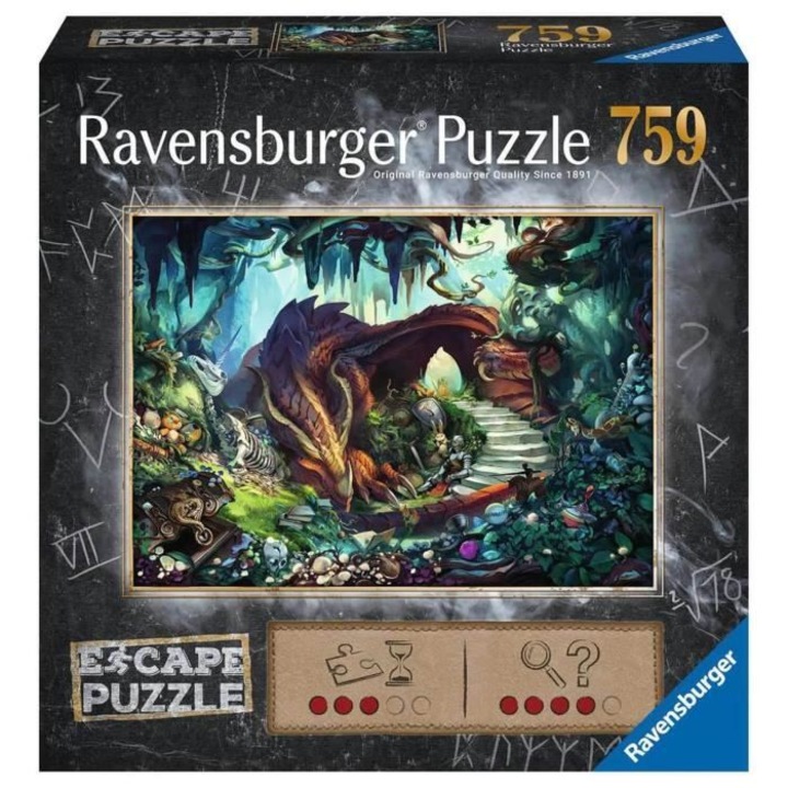 Puzzle Escape Into the Dragon's Cave, Ravensburger, 759 darab, 50x70cm
