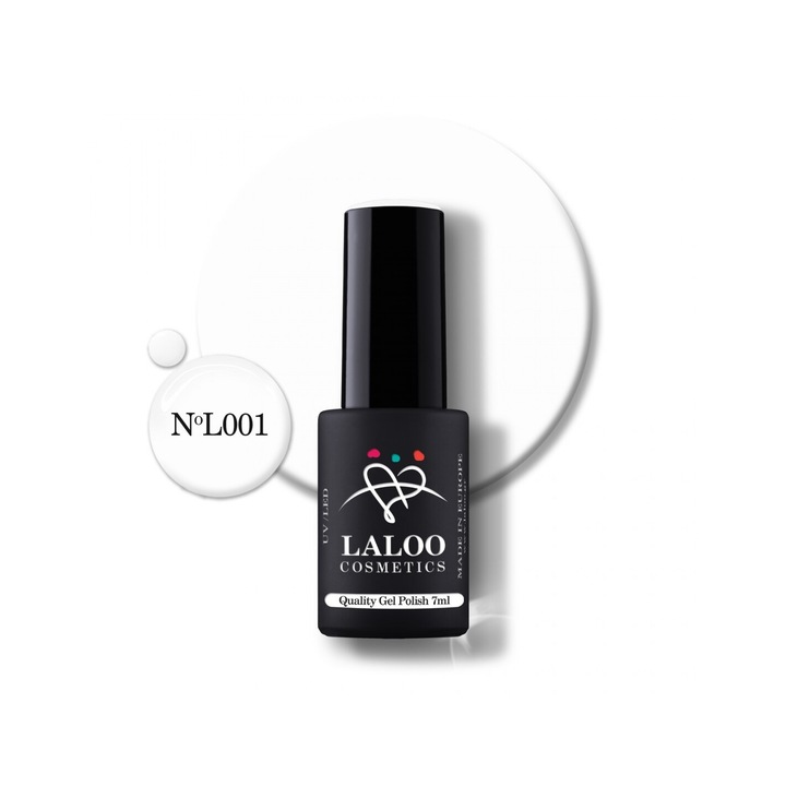 Полуперманентен лак за нокти 001 True White Laloo 7мл