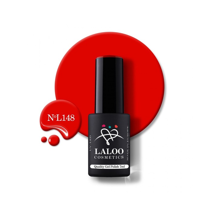 Полуперманентен лак за нокти 148 Fire Red Laloo 7мл