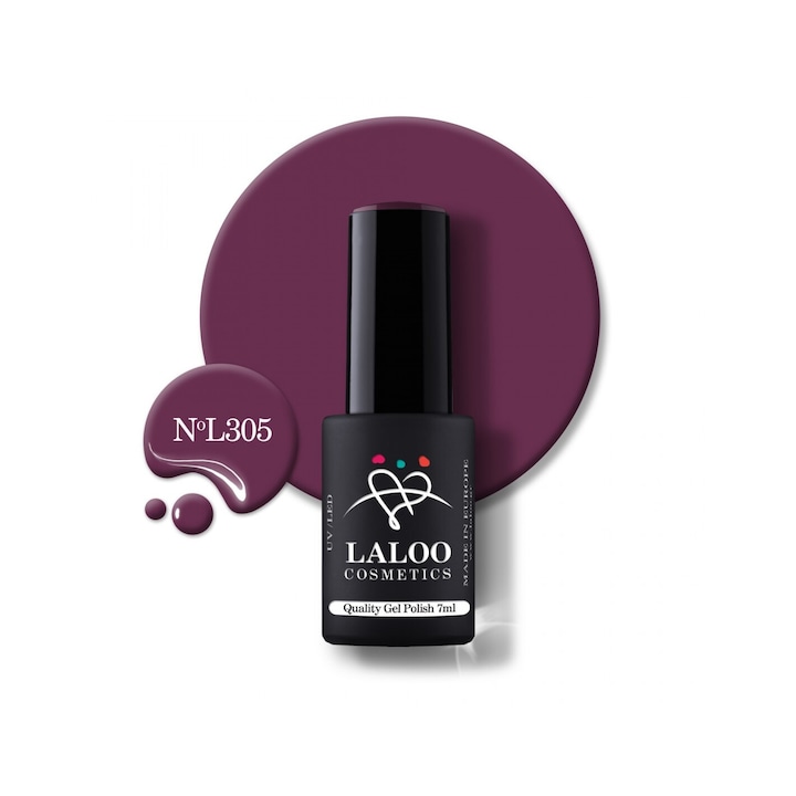 Laloo, Полуперманентен лак за нокти 305 Dark Mulberry 7мл