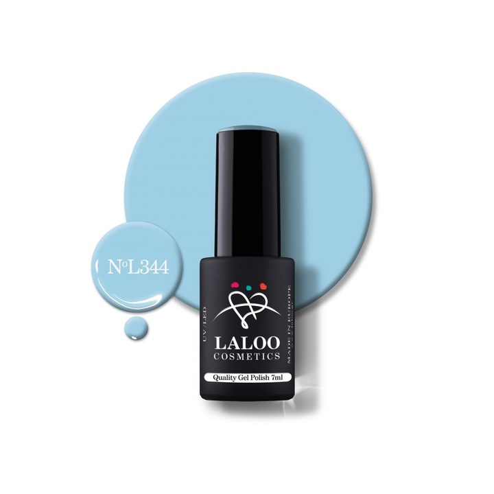 Полуперманентен лак за нокти 344 Light Ocean Blue Laloo 7мл
