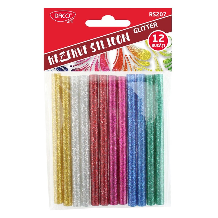 Tartalék szilikon 7 mm-es szett 12 db DACO glitter