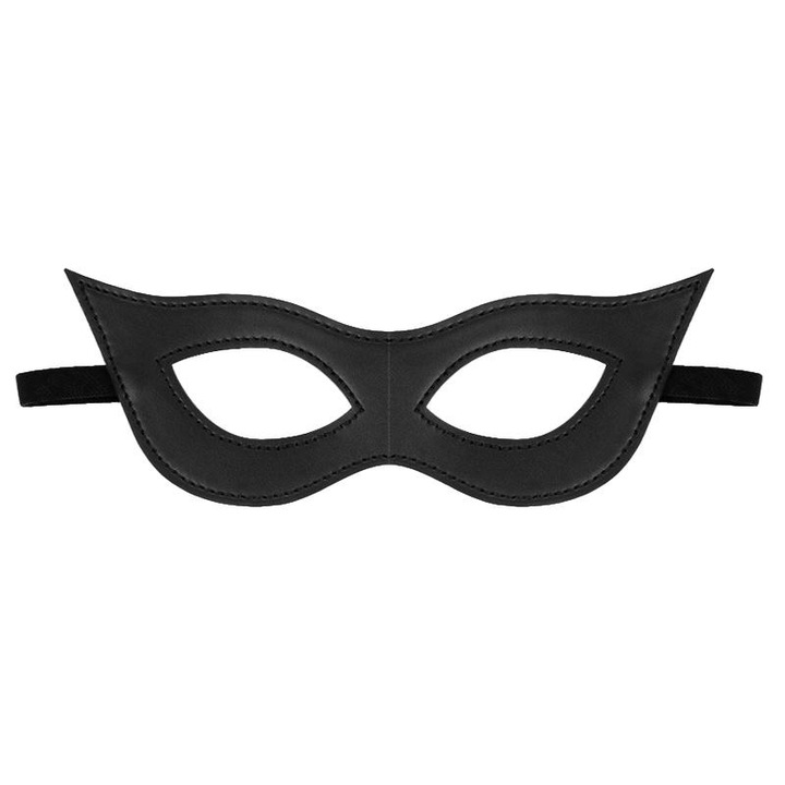 Masca din piele ecologica KINK, 23x7.5cm, neagra