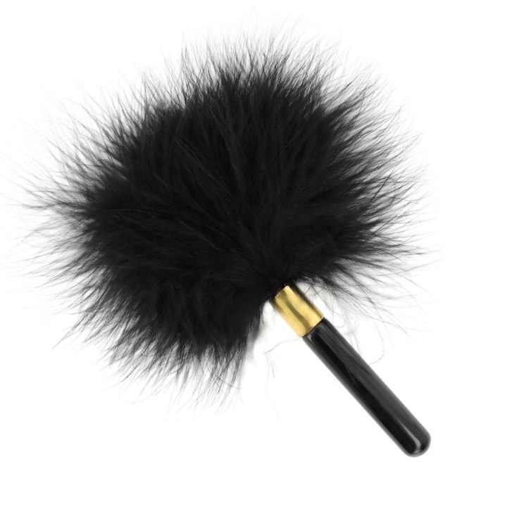 Камшик BDSM, KINK, 18 см, Черен/златист