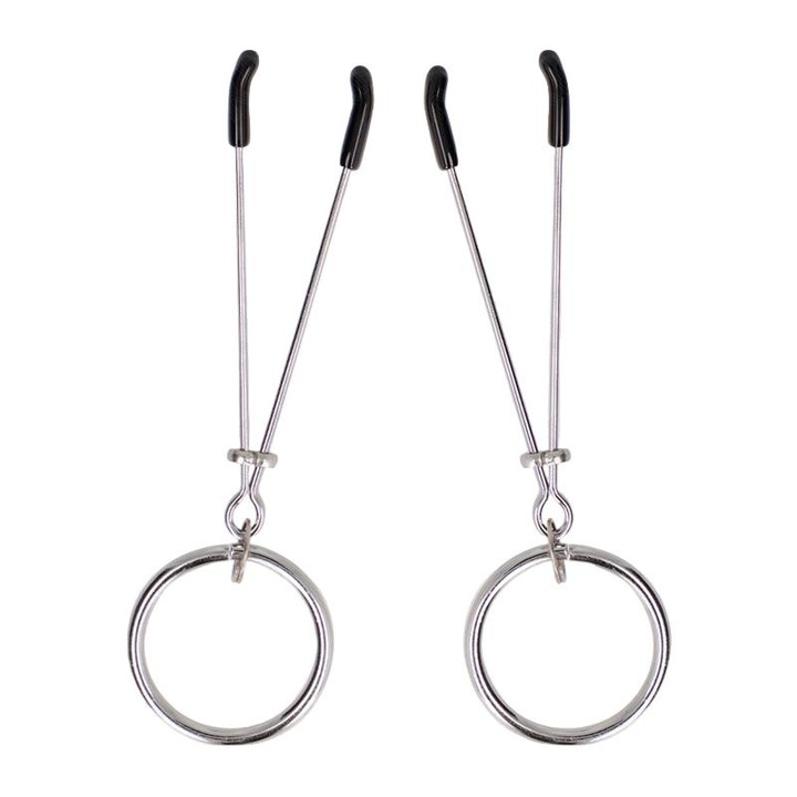 Комплект щипки за гърди с О-образен пръстен, KINK, Метал, Многоцветни, 7 см