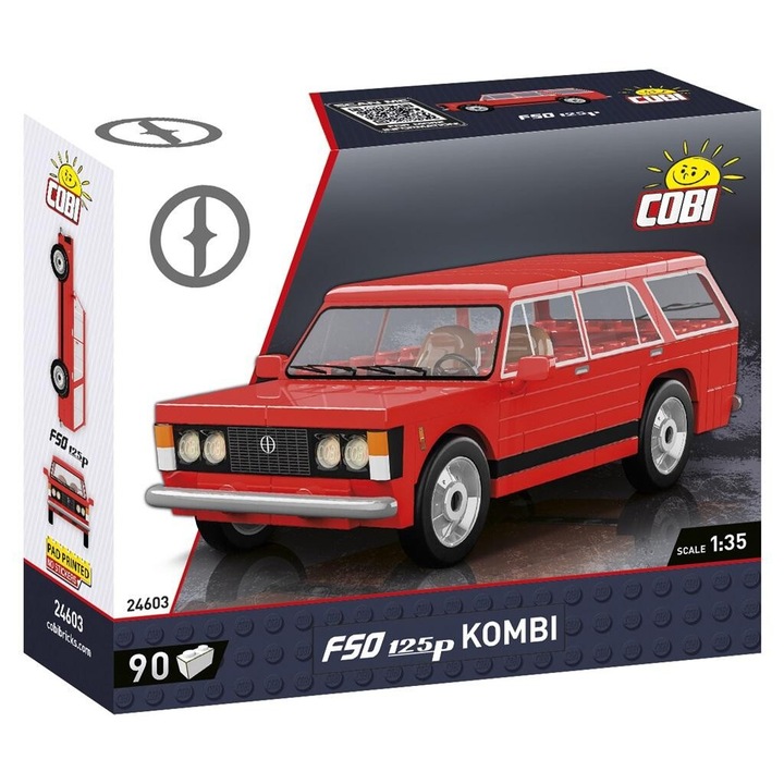 Set de constructie FSO 125p Kombi, Cobi, 90 piese, 13x6x4.5cm, multicolor