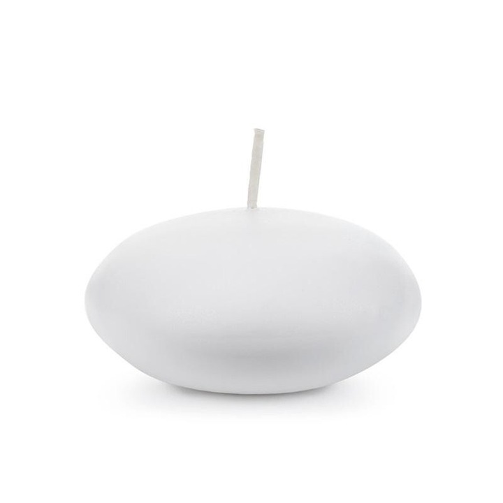 Комплект от 4 плаващи свещи, PartyDeco, бели, 8 см