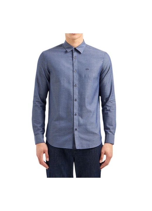 Camasa barbati, Armani Exchange, Bumbac, Bleumarin