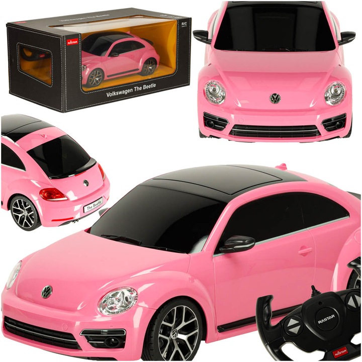 Masinuta RC Volkswagen Beetle 1:14, galben, 31x13x11cm, set cu controler