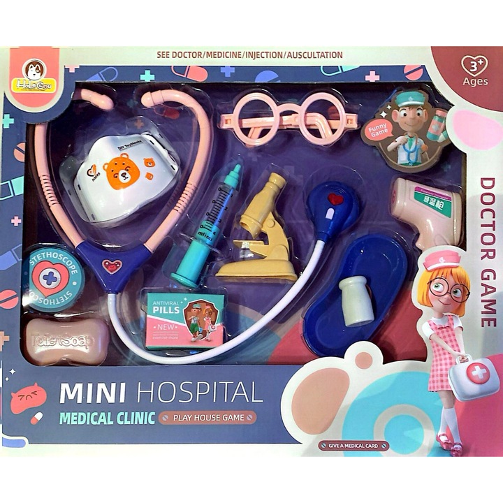 Trusa de Doctor pentru copii, 14 Accesorii