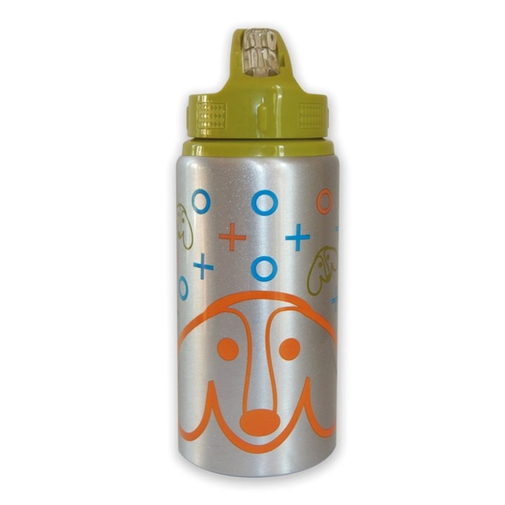Sticla copii, Oops, Aluminiu, cu Pai, 500 ml, Multicolor
